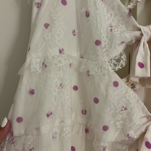 For Love and Lemons Praline Polka Dot purple asymmetrical dress - Picture 5 of 8